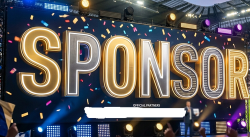 Sponsor logos displayed on a media wall